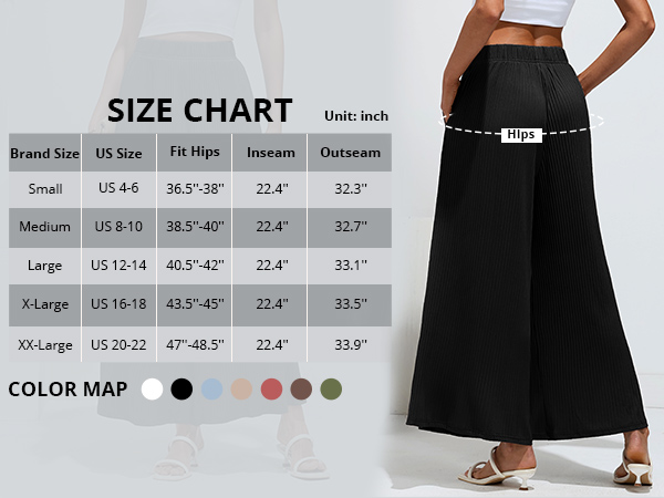 Wide Leg Pants High Waisted Flowy Pull On Pleated Dressy Casual Ankle Cropped Palazzo Pants Culottes