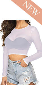 sheer mesh top women