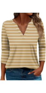 3/4 length sleeve womens tops