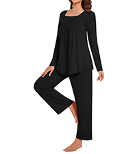 Womens Sleepwear Set 2-piece Autumn Long Sleeve Comfortable