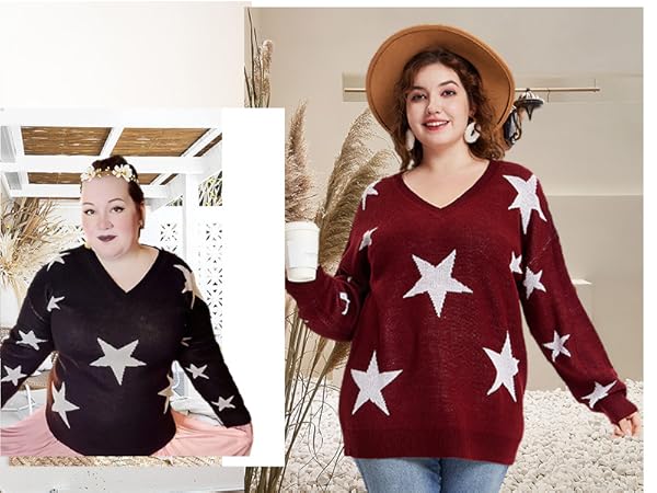 plus size star pullover