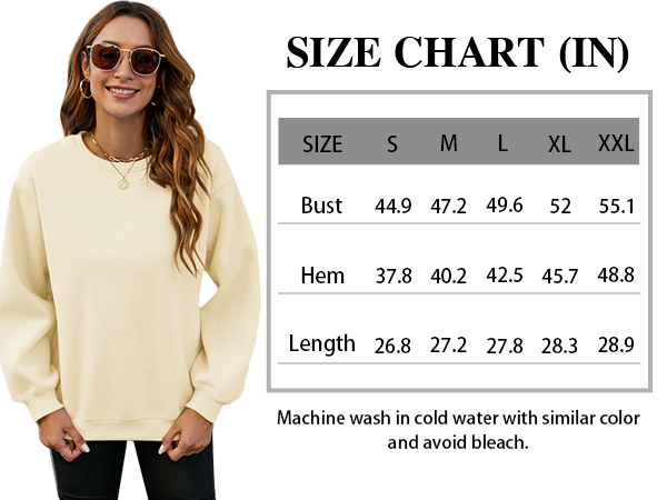 TICTICMIMI Women''s Casual Long Sleeve Tops Crewneck Sweatshirts Fleece Pullovers Shirts