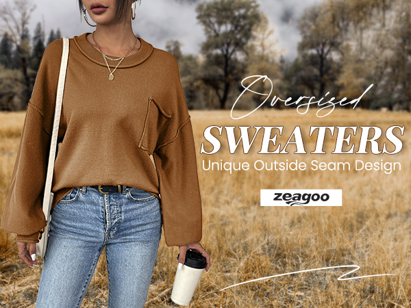 sweaters for women womens fall fashion 2024 oversized sweater lantern sleeves sweater