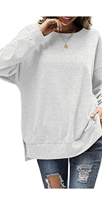 Women Crew Neck Long Sleeve Sweatshirt Tops