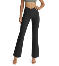 Cross waist flare pants