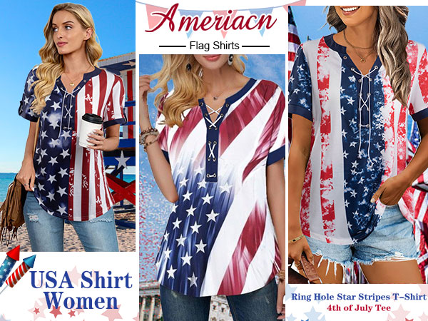 american flag shirts for women