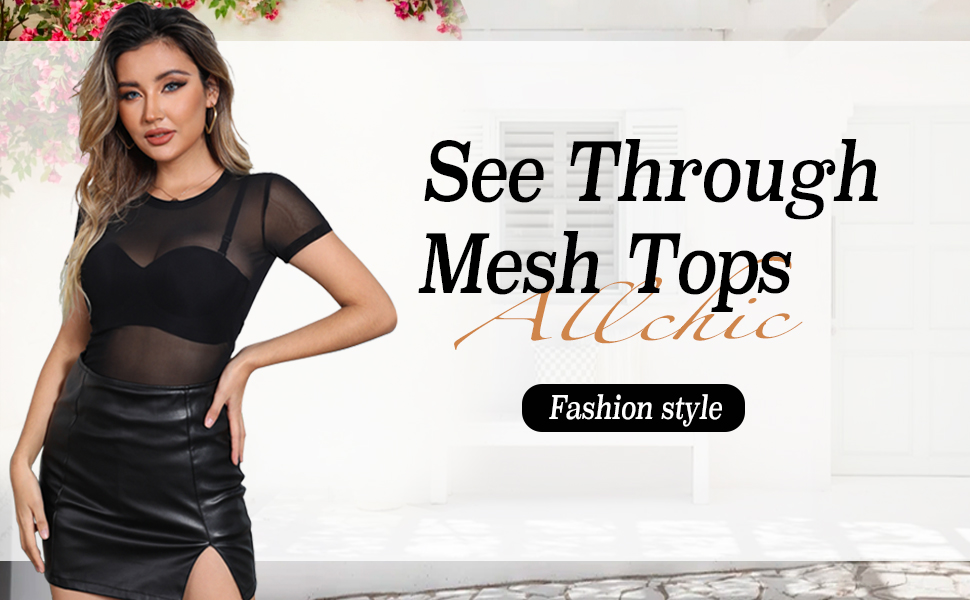 Women''s Sheer Mesh Tops 1