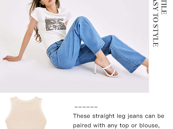 jeans for women high waisted jeans blue black jeans boyfriend jeans straight leg baggy jeans