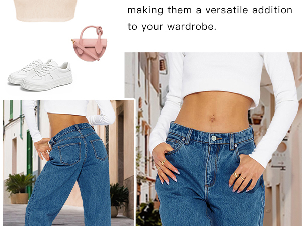 jeans for women high waisted jeans blue black jeans boyfriend jeans straight leg baggy jeans