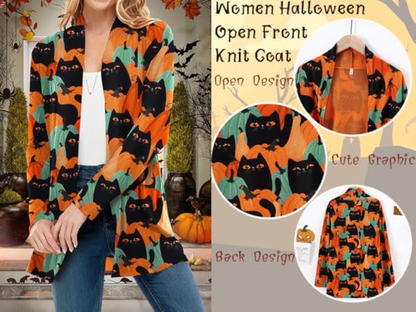 Oversized Halloween cardigan for women 