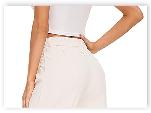 Women&#39;s Wide Leg Pants High Elastic Waisted in The Back Business Work Trousers Long StraightPant