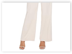 Women&#39;s Wide Leg Pants High Elastic Waisted in The Back Business Work Trousers Long StraightPant