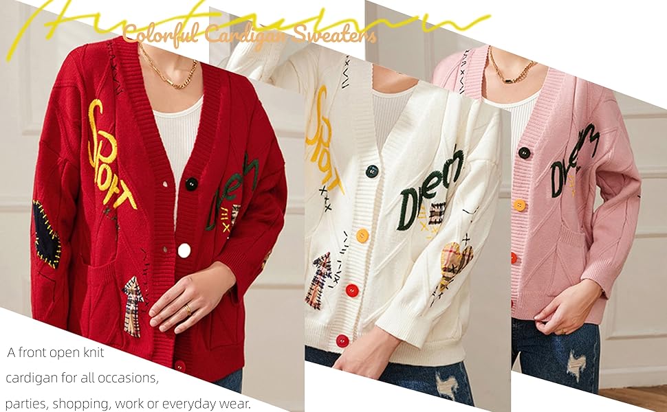 Embroidered Cardigan Sweaters