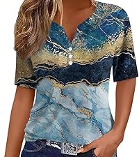 summer tops for women 2024 short sleeve henley shirts button down