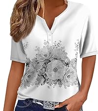 summer tops for women 2024 short sleeve henley shirts button down plus size