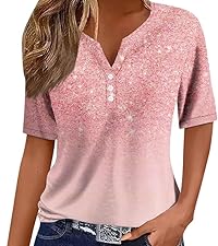 summer tops for women 2024 short sleeve henley shirts