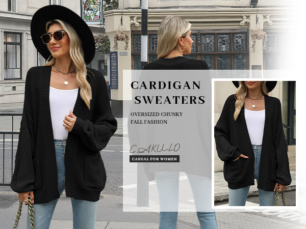 cardigan sweaters for women oversized chunky knit fall fashion 2024