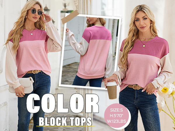 Color Block Tops for women