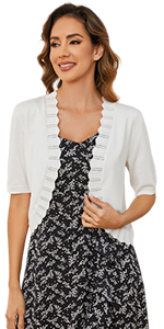 open front short sleeve cardigan for women