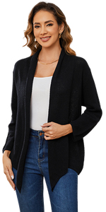 draped open front cardigan for women