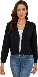 black cropped cardigan for women