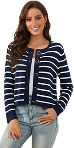 navy white cardigan for women