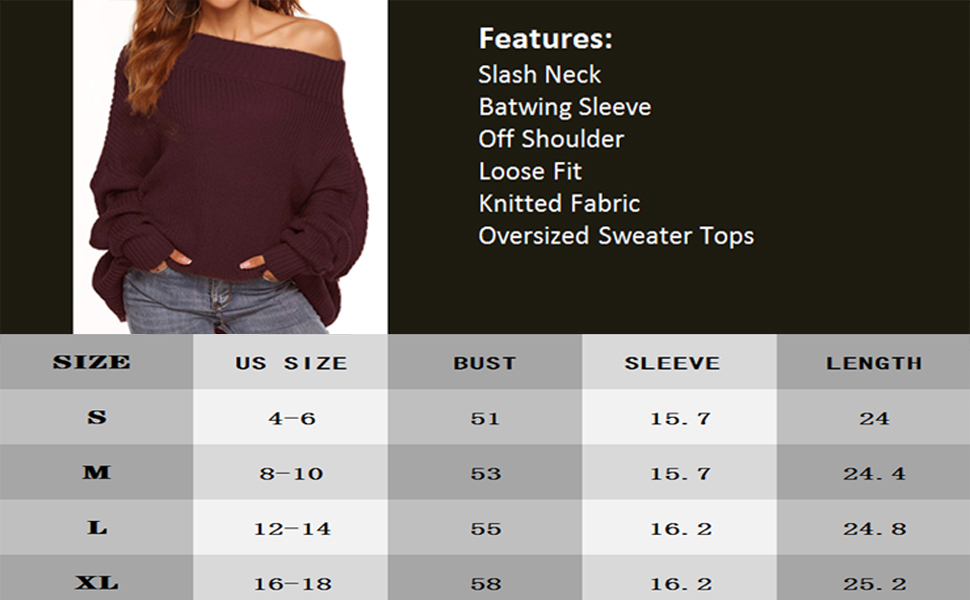 GOLDSTITCH Women''s Off Shoulder Batwing Sleeve Loose Oversized Pullover Sweater Knit Jumper 