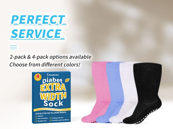 Diabetic Socks Socks for Swollen Feet,Men Women Plus Size,Hospital Non Slip Socks,Lymphedema