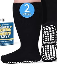 2 Pairs Non Slip Diabetic Socks(Black)