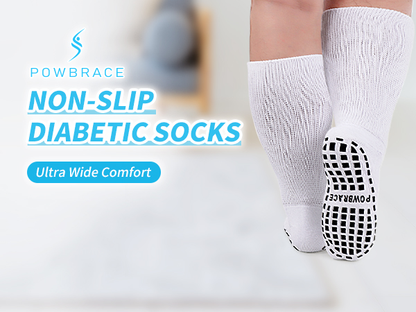 Diabetic Socks Socks for Swollen Feet,Men Women Plus Size,Hospital Non Slip Socks,Lymphedema