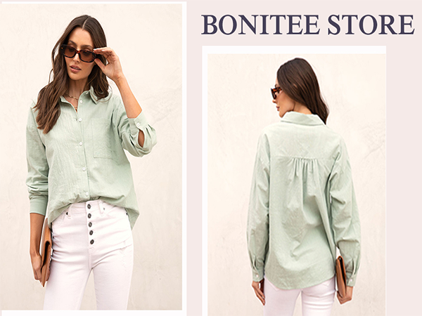 long sleeve button up blouse