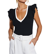 womens ruffle tops