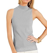 ribbed sleeveless turtlenecks