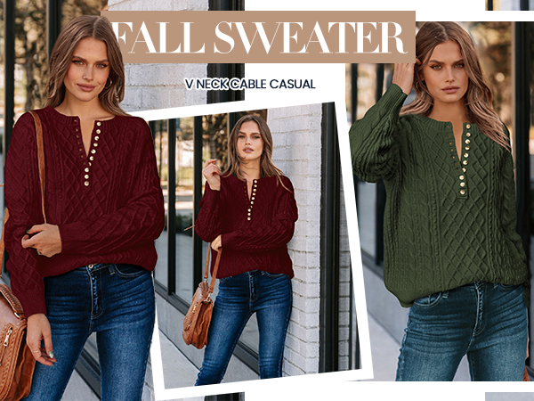 fall sweaters cable knit sweater women button v neck cropped sweaters womens sweaters dressy casual