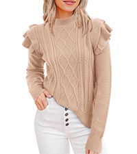 fall sweaters knit sweater women ruffle sweaters for women trendy winter cozy sweaters