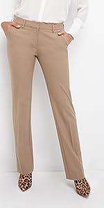 ladies straight leg dressy pants for office