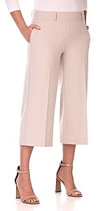 Ladies cropped pants wide leg