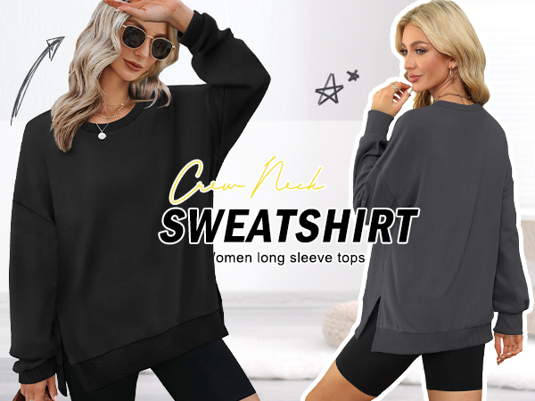 Sweatshirts For Teen Girls Round Neck Long Sleeve Shirts Trendy