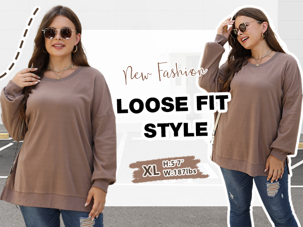 Tops For Women Round Neck Plus Size Fall Tops For Women Trendy