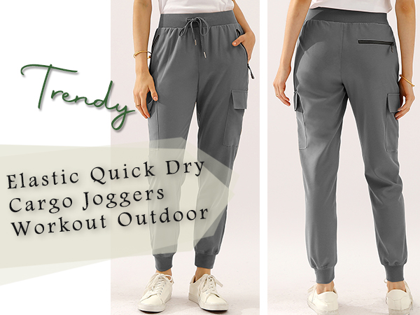 Elastic Quick Dry Cargo Joggers Workout Outdoor