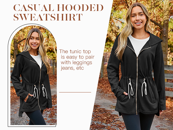 Fisoew Women''s Zip Up Hoodie Sweatshirts