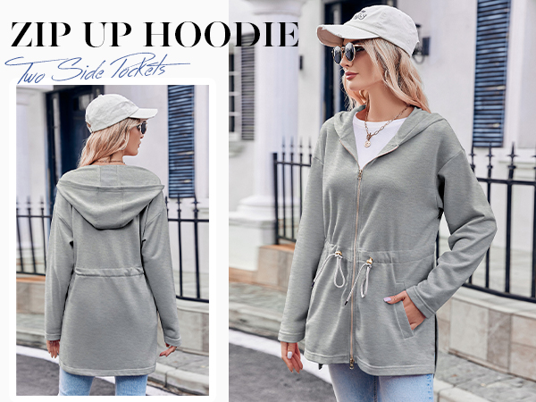 Fisoew Women''s Zip Up Hoodie Sweatshirts