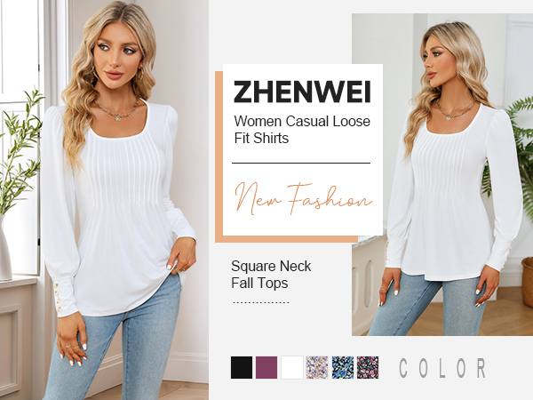 Square Neck Fall Tops