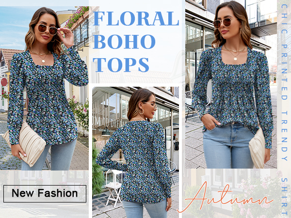 Floral Boho Tops