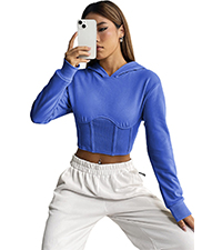 Allytok Womens Cropped Hoodie Long Sleeve Workout Lightweight Sweatshirts Y2K Crop Top