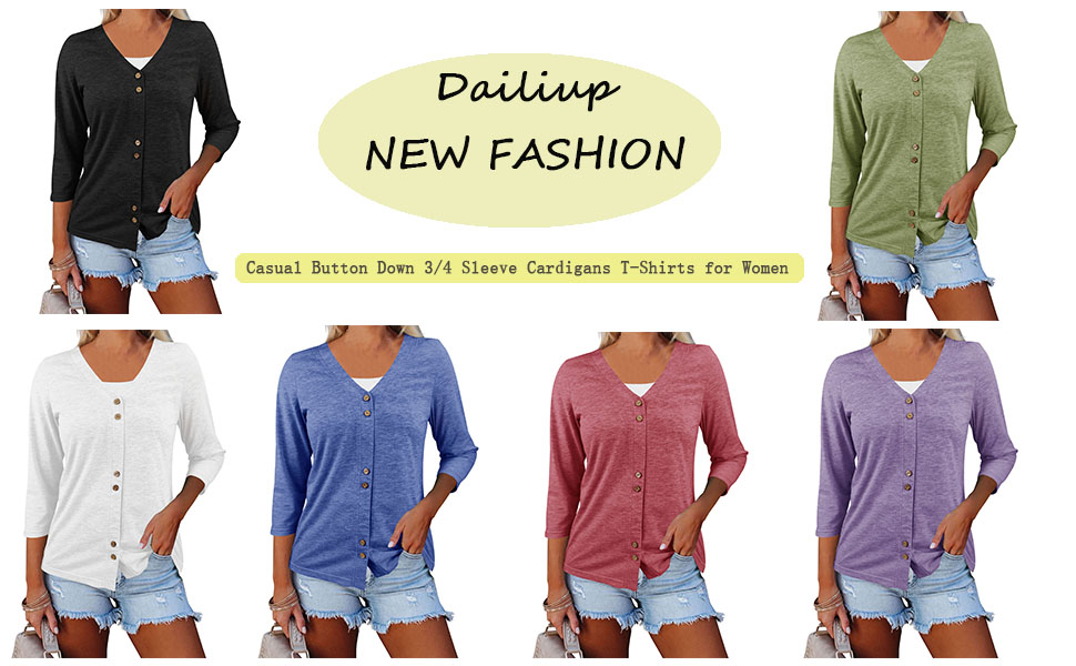 casual button cardigan tops for women