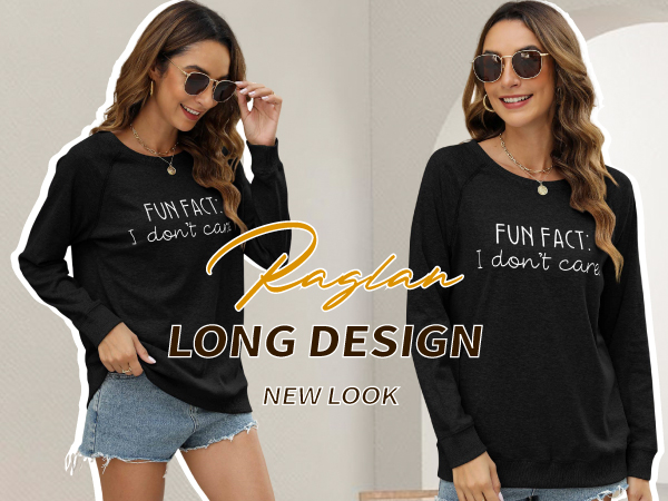 Women Crewneck Sweatshirt Raglan Long Sleeve Casual Pullover Tops