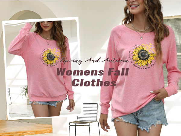 A Super Cute Sunflower Graphic Long Sleeve Pullover Sweatshirt for Women