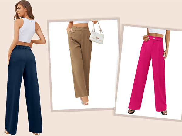 women wide leg long trousers