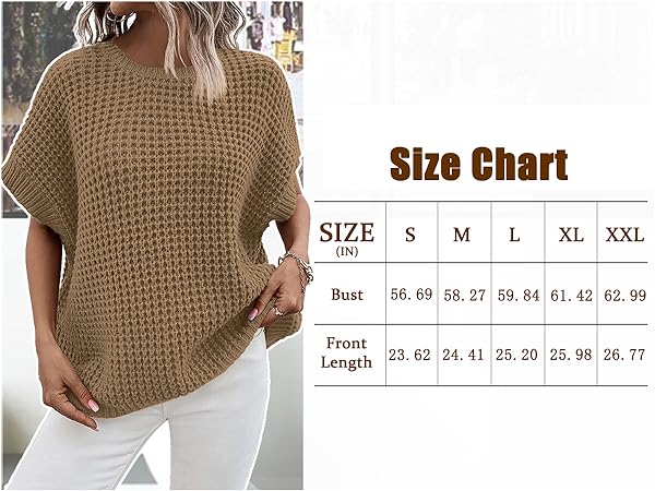 Oversized Crew Neck Sweater Vest for Women